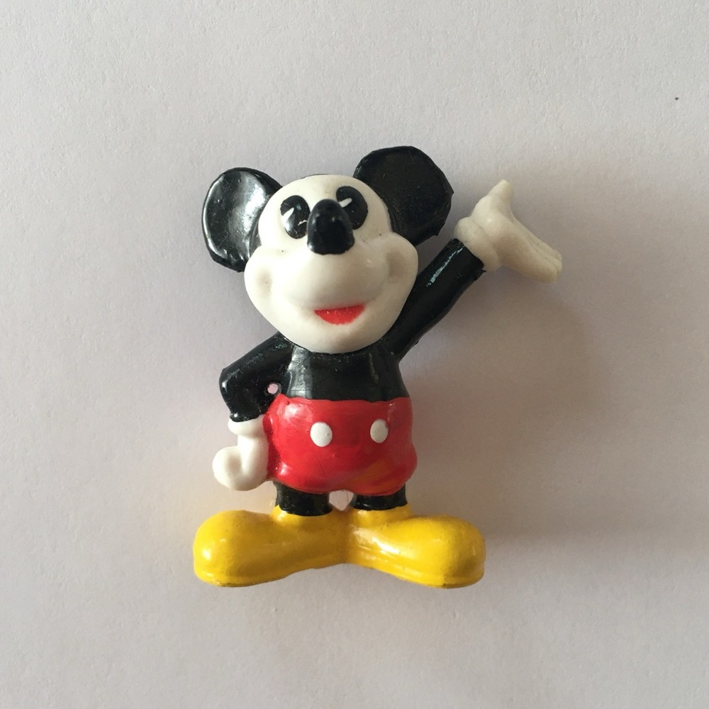 Disney Waving Mickey Mouse Vintage 80's PVC Doll Toy Collectible Figure